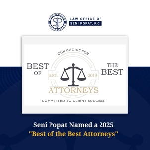 Attorney Seni Popat Named a 2025 "Best of the Best Attorneys" Member in New York